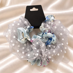 Floral Mesh Scrunchie-02 (Gray)