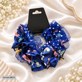 Floral Mesh Scrunchie-02 (Blue)