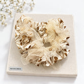 Printed Mesh Scrunchie (Off White)