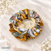 Floral Mesh Scrunchie-03 (Yellow)