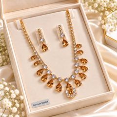 Zircon Necklace-70 (Golden)