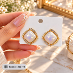 Pearl Zircon Studs-245