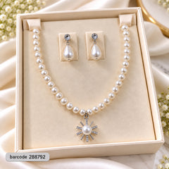 Pearl Necklace Set -23 (Silver)
