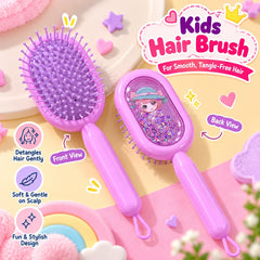Kids Glitter Hair Brush (Purple)