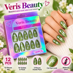 Flower Nails-01 (Olive Green)