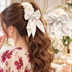 Bow Furry Ponytail-01 (White)