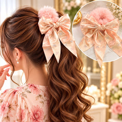 Bow Furry Ponytail-01 (Peach)