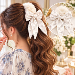 Bow Furry Ponytail-01 (Off White)