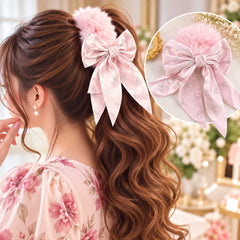 Bow Furry Ponytail-01 (Pink)