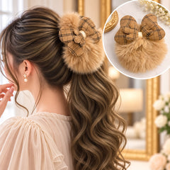 Bow Furry Ponytail-02 (Brown)