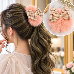 Bow Furry Ponytail-02 (Pink)