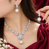 Premium Zircon Necklace-28 (Silver)