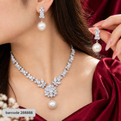 Premium Zircon Necklace-28 (Silver)