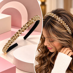 Crystal Beaded Headband (Golden)