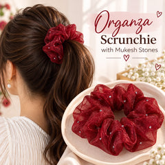 Organza Scrunchies (Maroon)