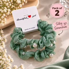 Pearl Beaded Pony (Mint Green)
