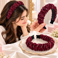 Ruffle Fancy Headband-01 (Maroon)