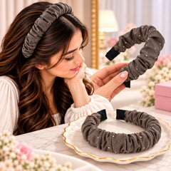 Ruffle Fancy Headband-02 (Brown)