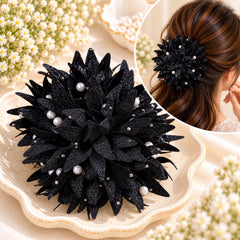 Floral Pearl Hair Catcher (Black)