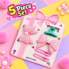 Baby Hair Accessories Set (Baby Pink)