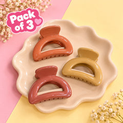 Minimalist Claw Clip-01 (Pack of 3 Neutral Colors)