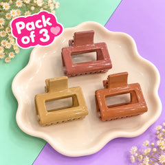 Minimalist Claw Clip-04 (Pack of 3 Neutral Colors)