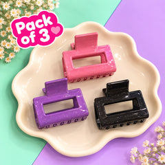 Minimalist Claw Clip-04 (Pack of 3 Bold Colors)