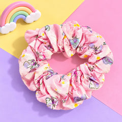 Floral Silk Scrunchie-01 (Pink)