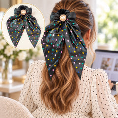 Bow Furry Ponytail-06 (Black)