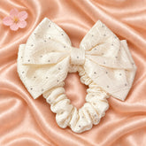Mukesh Bow Scrunchie-01 (Off White)