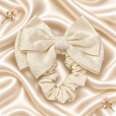 Bow Scrunchie-02 (Off White)