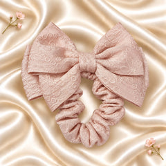 Bow Scrunchie-02 (Rose Pink)