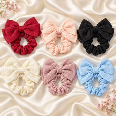 Bow Scrunchie-02 (Rose Pink)