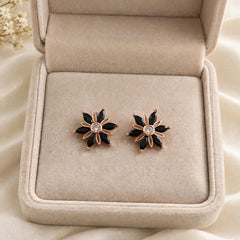 Zircon Studs-268 (Golden,Black)