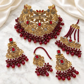 Bridal Jewellery complete Set-27 (Maroon)