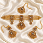 Rajwadi Choker Set-06 (Golden)
