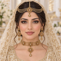Rajwadi Choker Set-08 (Golden)