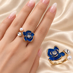 Bloom Pearl Ring (Blue)