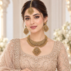 Rajwadi Necklace Set-07 (Golden)