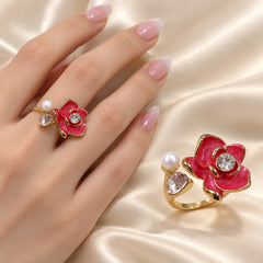 Bloom Pearl Ring (Red)