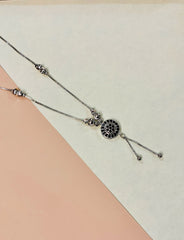Zircon Pendant-187 (Silver/Black)