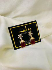 Zircon Earring-111 (Maroon)