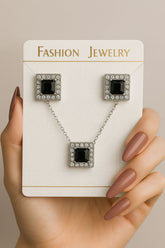 Zircon Locket Set-61 (Black)