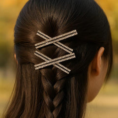 Hair Pin-168 (Pack of 2) (Golden)