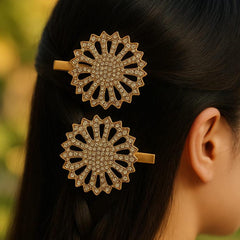 Hair Pin-159 (Pack of 2) (Golden)