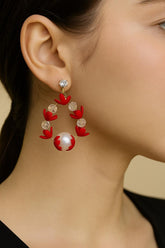 Fancy Earring-353 (Maroon)