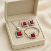 zircon locket set & Kara-02 (Silver/Maroon)
