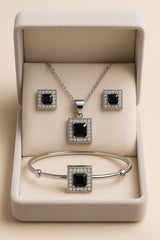 zircon locket set & Kara-02 (Silver/Black)