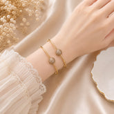 Adjustable Adult Bangle-61 (Golden Ball)