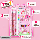 Cute Bunny 7 in 1 Stationery Set